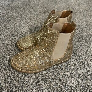 Girls Size K12 J. Crew Gold Glitter Boots
